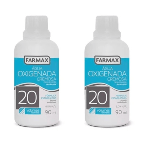 Kit c/2 Água Oxigenada Cremosa Farmax 20 Volumes 90mL Kit c/2 Água Oxigenada Cremosa Farmax 20 Volumes 90mL