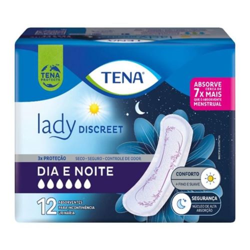 Kit c/2 Absorvente Tena Lady Discreet Dia E Noite Com 20 Unidades Kit c/2 Absorvente Tena Lady Discreet Dia E Noite Com 20 Unidades