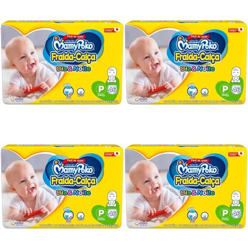 Kit 4 Fraldas Calça Dia&Noite MamyPoko 