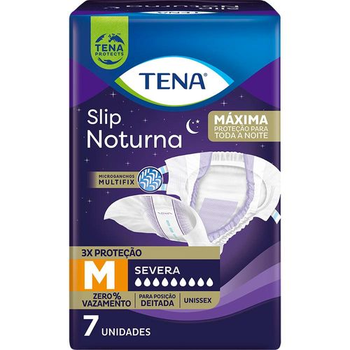 Kit 4 Fraldas Adulto Tena Slip Noturna M 7 Unidades cada