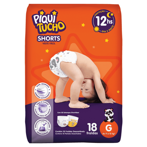 Kit 2 Fraldas Shorts Piquitucho Jumbinho (G) 18 Unidades cada