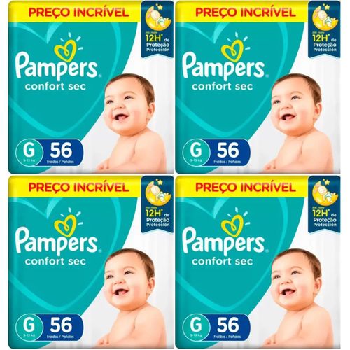 Kit 4 Fraldas Pampers Confort Sec Kit 4 Fraldas Pampers Confort Sec