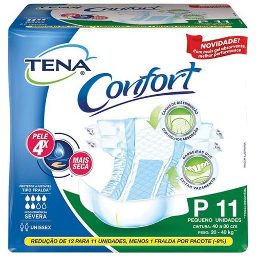 Kit 2 Fraldas Geriátrica Tena Confort Tamanho P 11 UnIdades cada