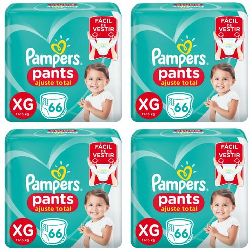Kit 4 Fraldas Confortsec Pants Bag ”Xg” Pampers Simples c/66 Unidades cada Kit 4 Fraldas Confortsec Pants Bag ”Xg” Pampers Simples c/66 Unidades cada