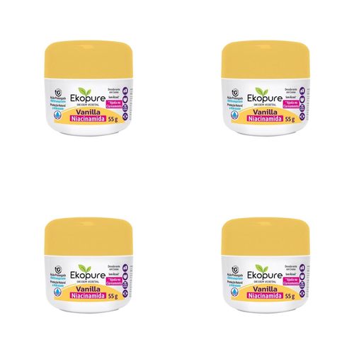 Kit c/4 Unidades de Desodorante Creme Ekopure 55g Vanila