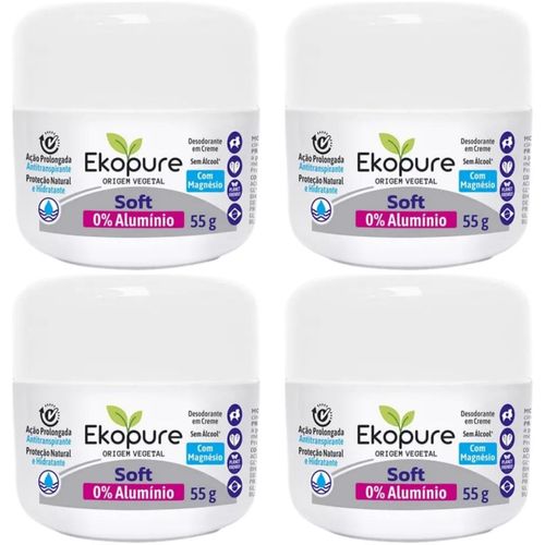 Kit c/4 Unidades de Desodorante Creme Ekopure 55g Soft