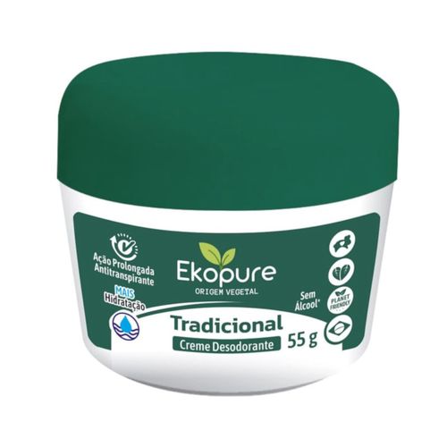 Kit c/2 Unidades de Desodorante Creme Ekopure 55g Tradicional