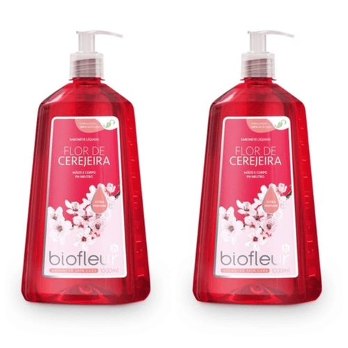 Kit c/2 Sabonetes Líquido Biofleur 1L Flor De Cereja Kit c/2 Sabonetes Líquido Biofleur 1L Flor De Cereja