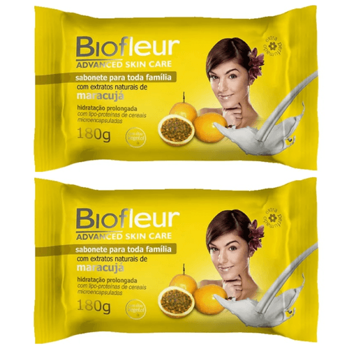 Kit c/2 Sabonetes Biofleur Hidratação Prolongada Maracujá 180g Kit c/2 Sabonetes Biofleur Hidratação Prolongada Maracujá 180g