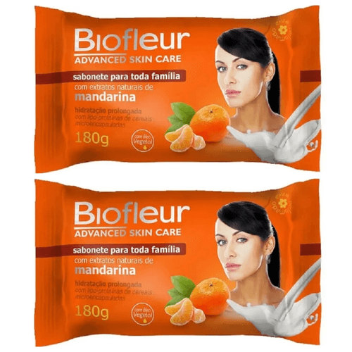 Kit c/2 Sabonetes Biofleur Hidratação Prolongada Mandarina 180g