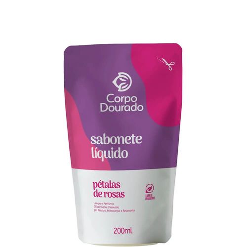 Kit c/2 Sabonete Líquido Corpo Dourado Pouch 200ml Petalas De Rosa Kit c/2 Sabonete Líquido Corpo Dourado Pouch 200ml Petalas De Rosa
