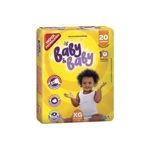 Kit 4 Fraldas Baby&Baby Econômica (Xg) 20 Unidades cada