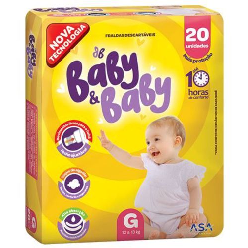Kit 4 Fraldas Baby&Baby Econômica (G) 20 Unidades cada Kit 4 Fraldas Baby&Baby Econômica (G) 20 Unidades cada
