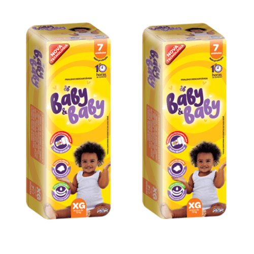 Kit 2 Fraldas Baby&Baby (Xg) 7 Unidades cada Kit 2 Fraldas Baby&Baby (Xg) 7 Unidades cada