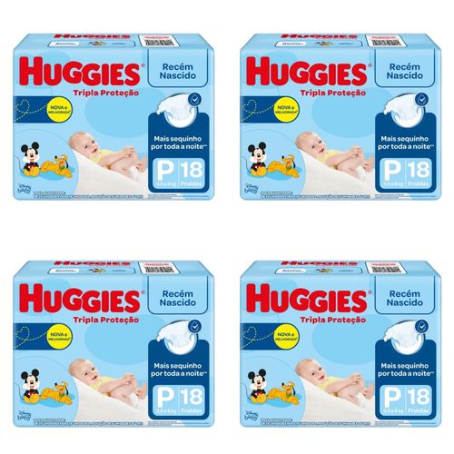 Kit 4 Fraldas Huggies Tripla Proteção Jumbinho 