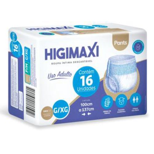 Kit 2 Fraldas Higimaxi Pants G/XG 16 Unidades Kit 2 Fraldas Higimaxi Pants G/XG 16 Unidades