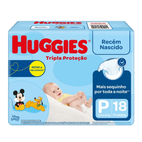 Kit 2 Fraldas Huggies Tripla Proteção Jumbinho P 18 unidades cada Kit 2 Fraldas Huggies Tripla Proteção Jumbinho P 18 unidades cada
