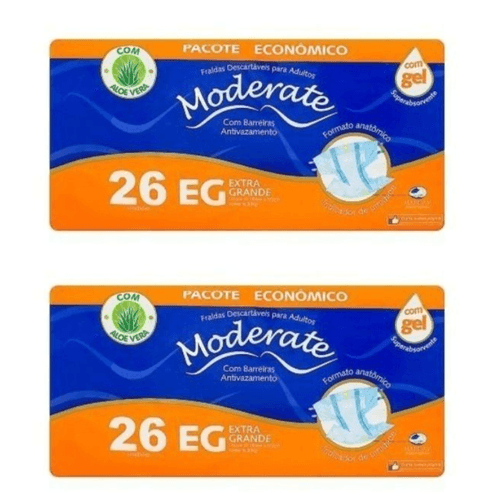 Kit 2 Fraldas Geriatrica Moderate Econômico (Eg) 26 Unidades cada