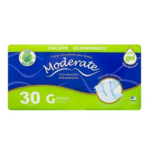 Kit 4 Fraldas Geriatrica Moderate Econômico (G) 30 Unidades cada