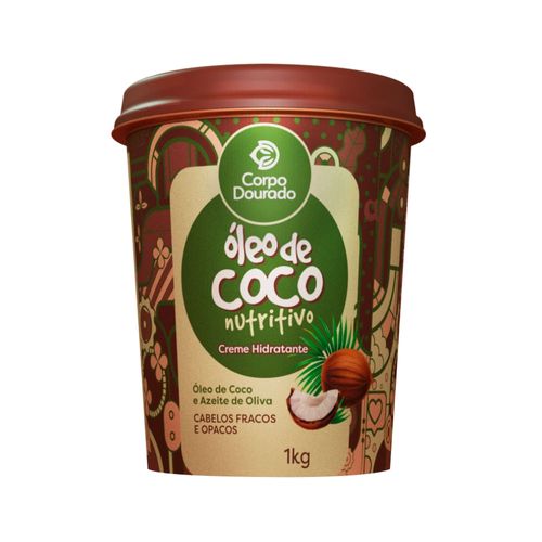 Creme Para Tratamento Corpo Dourado 1Kg Óleo De Coco Creme Para Tratamento Corpo Dourado 1Kg Óleo De Coco