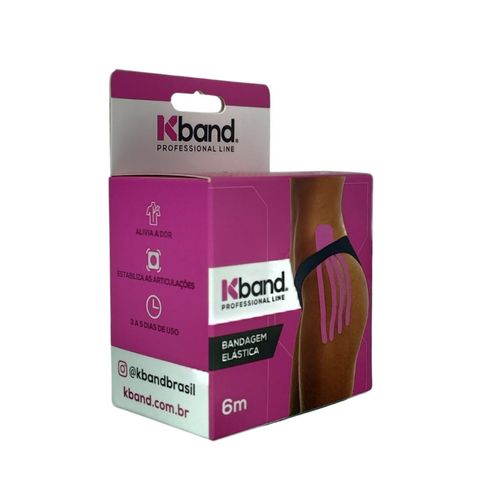 Bandagem Elástica Adesiva Kband Rosa - 6m