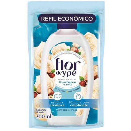 Sabonete Líquido Flor De Ype Refil 200ml Rosas Branca/Avelã