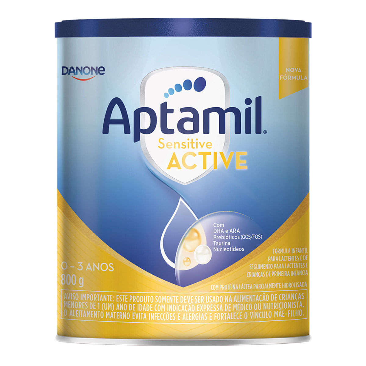 Fórmula Infantil Aptamil Sensitive Active 0 A 3 Anos 800g