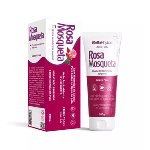 Rosa Mosqueta Creme Desodorante Corporal Bellaphytus 100ml Rosa Mosqueta Creme Desodorante Corporal Bellaphytus 100ml