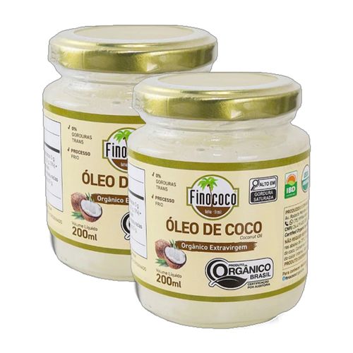 Kit 2X: Óleo de Coco Extra Virgem Orgânico Finococo 200ml Kit 2X: Óleo de Coco Extra Virgem Orgânico Finococo 200ml