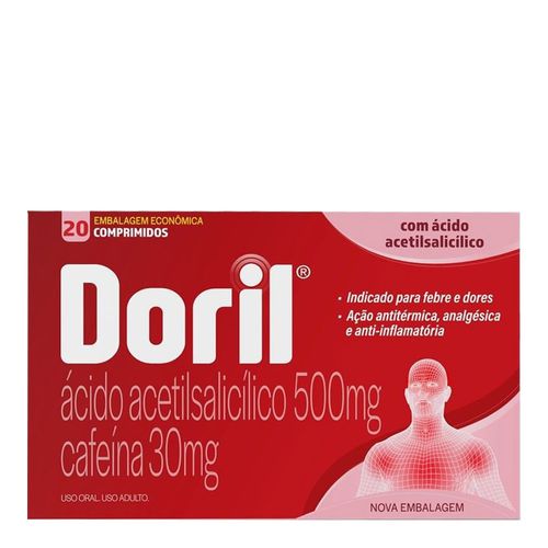 Analgésico E Antitérmico Doril 500Mg + 30Mg 20 Comprimidos