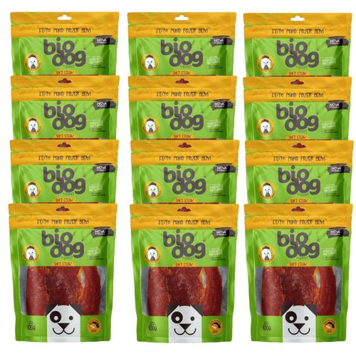 12x Petisco Gourmet Bio Dog Soft Steak-para Cães Frango-100g