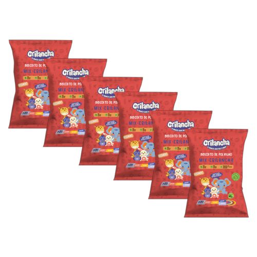 Kit 6X: Biscoito de Polvilho Mix Vegano Orgânico Crilancha 40g