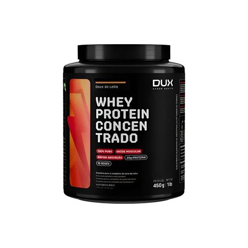 Whey Protein Concentrado Doce de Leite Pote 450g - Dux Nutrition