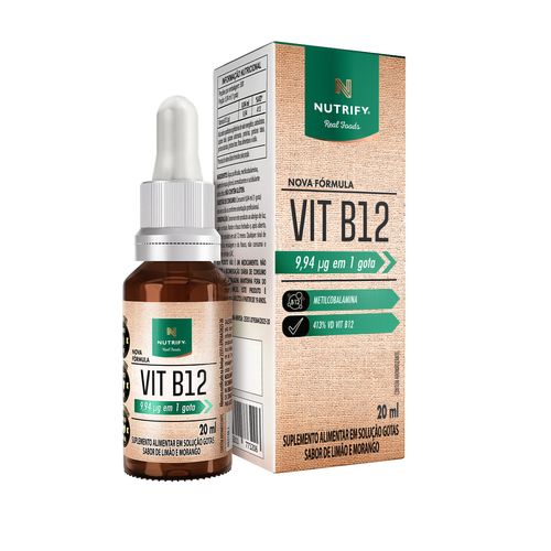 VIT B12 Líquida | Nutrify 20 ml Limão e Morango 20ml