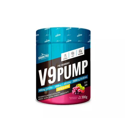 V9 Pump Pre Treino 300g Uva - Sharkpro Suplementos V9 Pump Pre Treino 300g Uva - Sharkpro Suplementos
