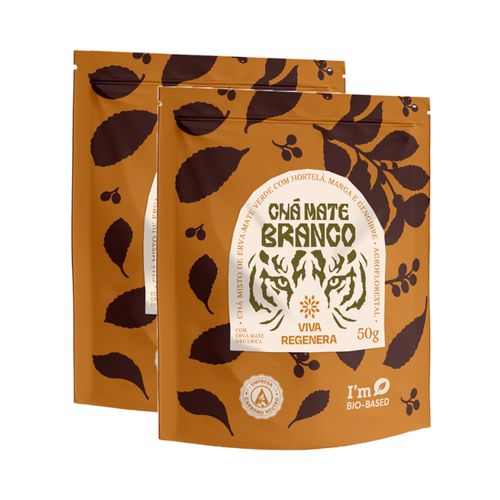 Kit 2X: Chá Mate Branco Viva Regenera 50g Kit 2X: Chá Mate Branco Viva Regenera 50g