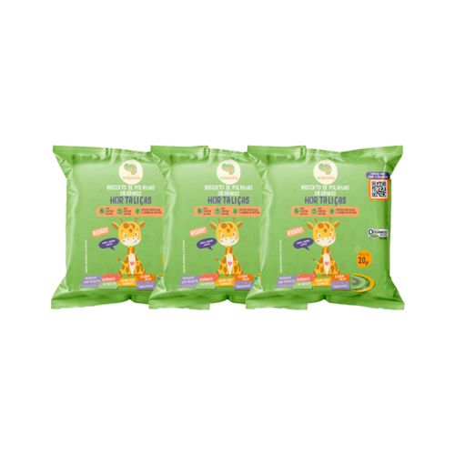 Kit 3X: Biscoito de Polvilho Hortaliças Vegano Orgânico Crilancha 20g