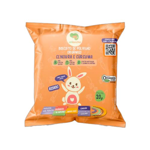 Biscoito de Polvilho Cenoura e Cúrcuma Vegano Orgânico Crilancha 20g Biscoito de Polvilho Cenoura e Cúrcuma Vegano Orgânico Crilancha 20g