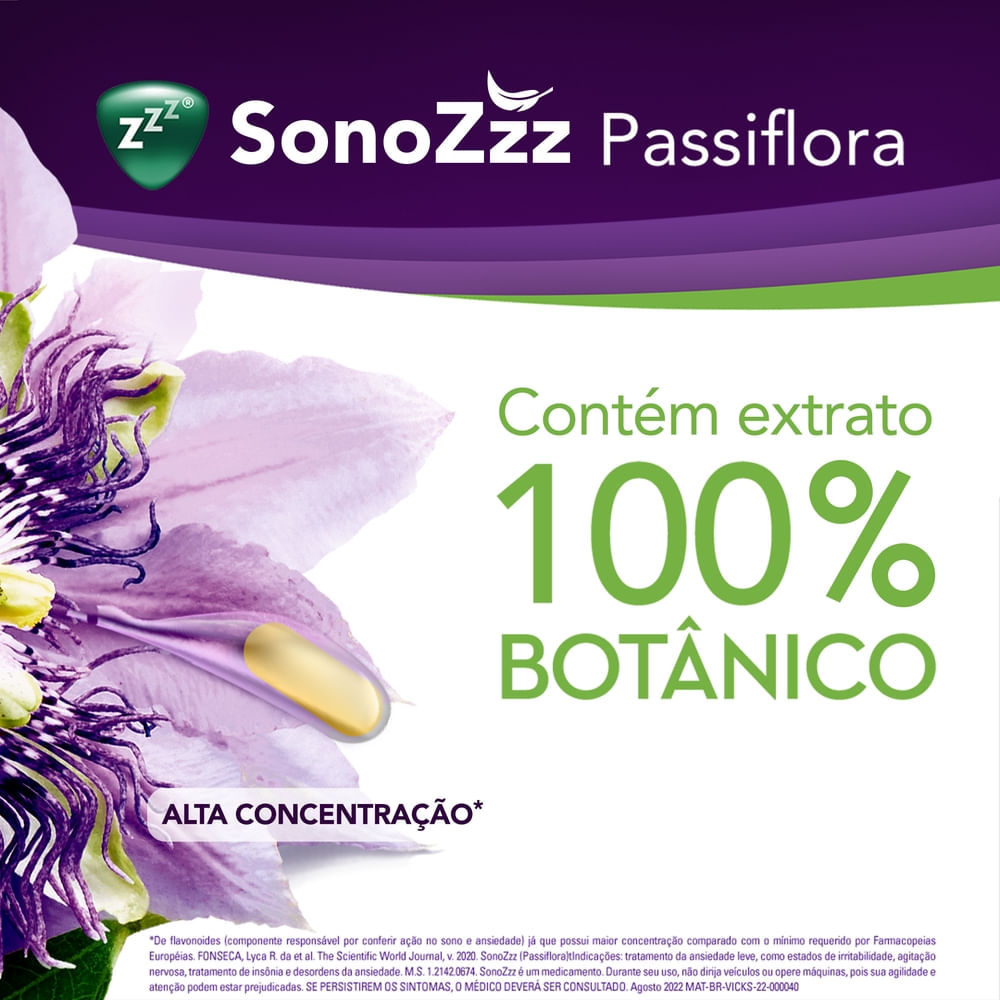 SonoZzz Passiflora 857mg Vicky 8 Comprimidos - Drogarias Pacheco