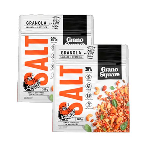 Kit 2X: Granola Salt Tomate com Manjericão Sem Glúten GranoSquare 200g Kit 2X: Granola Salt Tomate com Manjericão Sem Glúten GranoSquare 200g