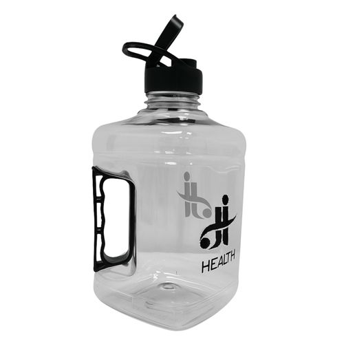 Galão Academia Transparente 2 litros com Alça J I Health Preto Galão Academia Transparente 2 litros com Alça J I Health Preto