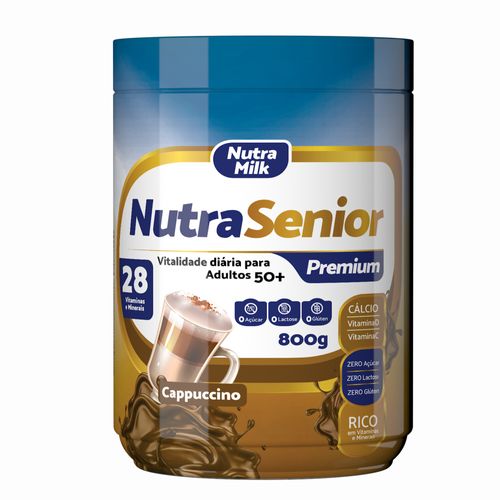 NUTRA SENIOR PREMIUM 800G - CAPPUCCINO - SEM LACTOSE NUTRA SENIOR PREMIUM 800G - SABOR CAPPUCCINO - SEM LACTOSE