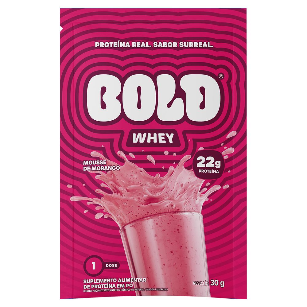 Suplemento Proteico Bold Whey Mousse de Morango 30g em Pó - Drogarias ...