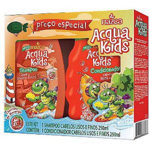 Shampoo + Condicionador Acqua Kids 250ml Lisos e Finos