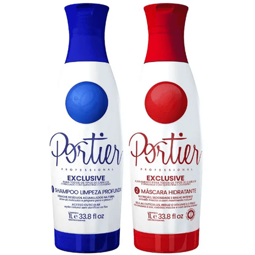 Kit Portier Exclusive Fine Escova Fine Profissional 2X1L Kit Portier Exclusive Fine Escova Fine Profissional 2X1L