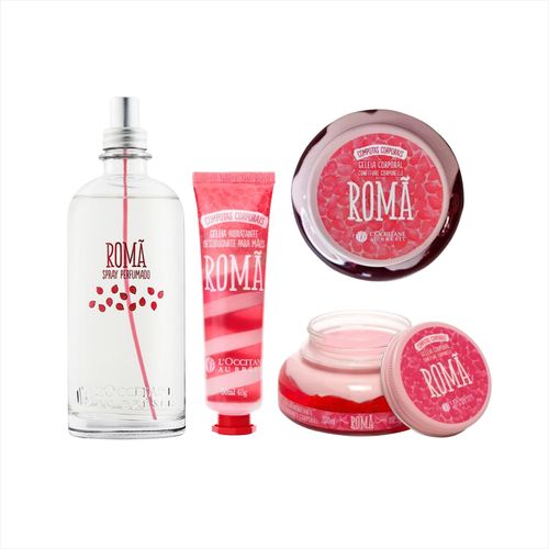 Kit L'occitane Romã Hidra. Mãos+Spray Perfumado+Geleia Hidra
