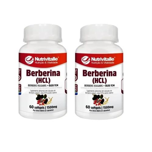 Kit 2 BERBERINA HCL + ÓlLEO TCM60 Softgels 1500mg NUTRIVITALLE Kit 2 BERBERINA HCL + ÓlLEO TCM60 Softgels 1500mg NUTRIVITALLE