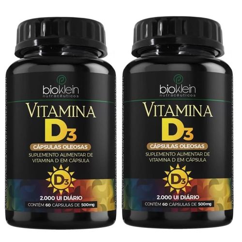 KIT 2 OLEO VITAMINA D3 2000UI 430mg 60 CAPS. BIOKLEIN