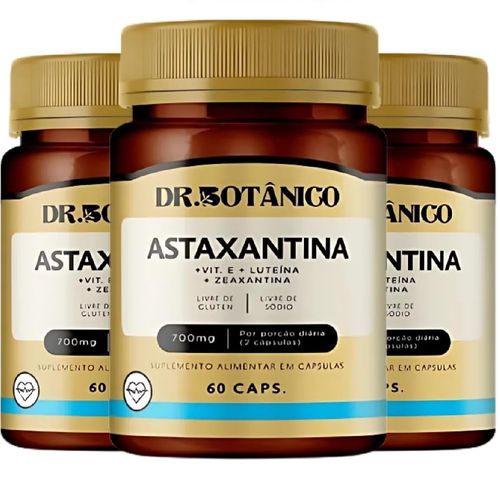 KIT 3 ASTAXANTINA (VIT. E + LUTEINA + ZEAXANTINA) 700MG 60 CAPS DR. BOTANICO KIT 3 ASTAXANTINA (VIT. E + LUTEINA + ZEAXANTINA) 700MG 60 CAPS DR. BOTANICO