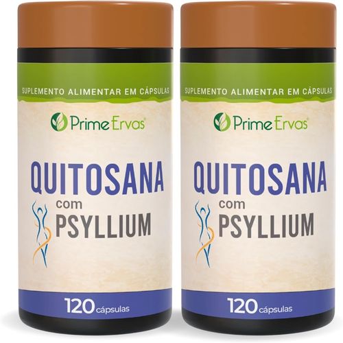KIT 2 QUITOSANA COM PSYLLIUM 500MG 120CPS PRIME ERVAS KIT 2 QUITOSANA COM PSYLLIUM 500MG 120CPS PRIME ERVAS